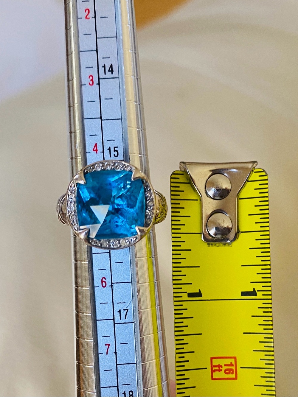 John Hardy Blue Topaz Cushion Gemstone Ring in Sterling Silver - Picture 11 of 11